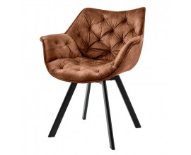 Modern&aacute; hned&aacute; otočn&aacute; jed&aacute;lensk&aacute; stolička Hetty so zamatov&yacute;m poťahom s kovov&yacute;mi nožičkami v čiernej farbe 81 cm 