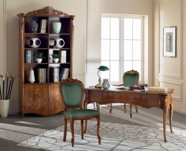 Luxusn&aacute; klasick&aacute; mas&iacute;vna zostava do pracovne Pasiones hnedej farby 