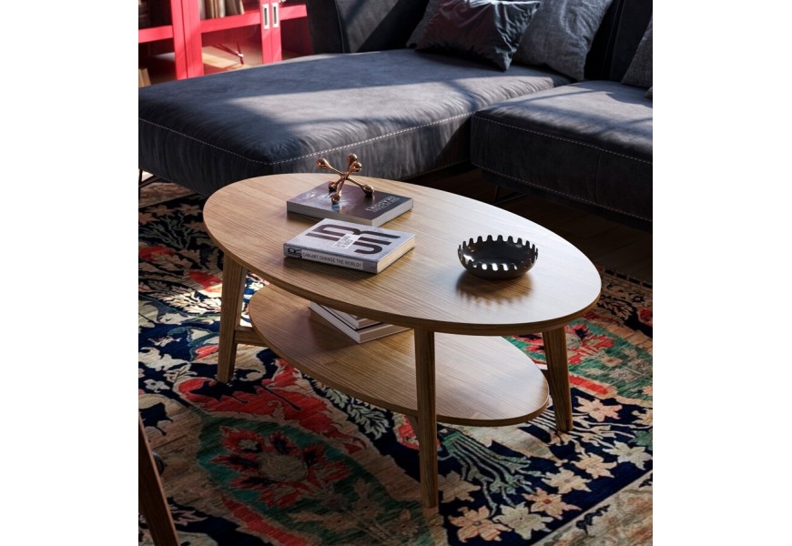 Luxusn&yacute; ov&aacute;lny mas&iacute;vny konferenčn&yacute; stol&iacute;k Quebec s policou 115 cm