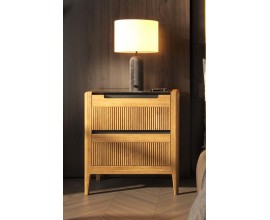 Luxusn&yacute; art deco obdĺžnikov&yacute; nočn&yacute; stol&iacute;k Tallin s dvomi z&aacute;suvkami 60 cm