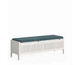Luxusn&aacute; modern&aacute; obdĺžnikov&aacute; dvojmiestna lavica Tallin s dvomi &uacute;ložn&yacute;mi z&aacute;suvkami a čal&uacute;nen&yacute;m sedadlom 135 cm