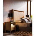 Luxusn&aacute; modern&aacute; manželsk&aacute; posteľ Berna s dreven&yacute;m čelom a čal&uacute;nen&yacute;m r&aacute;mom 199 cm