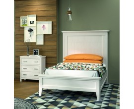 Luxusná vidiecka jednolôžková posteľ Cerdena s masívnym čelom s vyrezávaným zdobením 90cm/105 cm