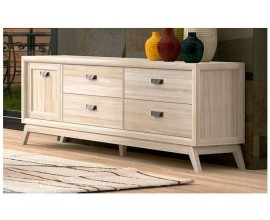 Luxusn&yacute; modern&yacute; TV stol&iacute;k Rodas s jedn&yacute;mi dvierkami a &scaron;tyrmi z&aacute;suvkami z mas&iacute;vneho dreva 187 cm