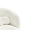 &Scaron;t&yacute;lov&eacute; boucl&eacute; otočn&eacute; dizajnov&eacute; kreslo Elain v okr&uacute;hlom tvare v bielej farbe na kužeľovej podstave 71 cm