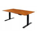 Industriálny písací stôl Mammut s výškovo nastaviteľným mechanizmom z masívneho akáciového dreva v hnedej farbe s čiernou kovovou konštrukciou