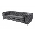 Luxusn&aacute; chesterfield trojmiestna sedačka Modern Barock v tmavosivej farbe so zamatov&yacute;m poťahom 240 cm