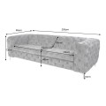 Luxusn&aacute; chesterfield trojmiestna sedačka Modern Barock v tmavosivej farbe so zamatov&yacute;m poťahom 240 cm