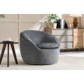 &Scaron;t&yacute;lov&eacute; art deco okr&uacute;hle otočn&eacute; kreslo Elian so siv&yacute;m &scaron;trukt&uacute;rovan&yacute;m poťahom 76 cm