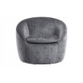 &Scaron;t&yacute;lov&eacute; art deco okr&uacute;hle otočn&eacute; kreslo Elian so siv&yacute;m &scaron;trukt&uacute;rovan&yacute;m poťahom 76 cm
