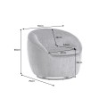 &Scaron;t&yacute;lov&eacute; art deco okr&uacute;hle otočn&eacute; kreslo Elian so siv&yacute;m &scaron;trukt&uacute;rovan&yacute;m poťahom 76 cm