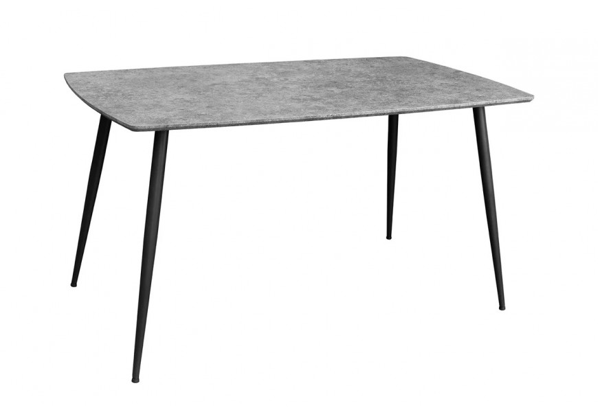 Industri&aacute;lny obdĺžnikov&yacute; siv&yacute; jed&aacute;lensk&yacute; st&ocirc;l Maison s mramorov&yacute;m dizajnom a čiernymi kovov&yacute;mi nožičkami 120 cm