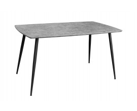 Modern&yacute; jed&aacute;lensk&yacute; st&ocirc;l Maison v obdĺžnikovom tvare s vrchnou doskou s mramorov&yacute;m dizajnom v sivej farbe so zaoblen&yacute;mi hranami a nožičkami v čiernej farbe z kovu