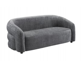 Modern&aacute; glamour obl&aacute; trojmiestna sedačka Eliana v tmavosivom odtieni so ženilkov&yacute;m poťahom z mikrovl&aacute;kna