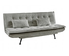 Moderná rozkladacia trojmiestna sedačka Manchester v svetlej sivej farbe s menčestrovým poťahom s dvomi vankúšmi 190 cm