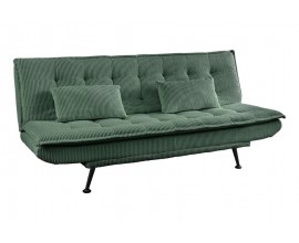 Modern&aacute; rozkladacia trojmiestna sedačka Manchester v zelenej farbe s menčestrov&yacute;m poťahom s dvomi vank&uacute;&scaron;mi 190 cm