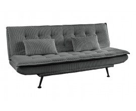 Modern&aacute; obdĺžnikov&aacute; rozkladacia čal&uacute;nen&aacute; trojmiestna sedačka Manchester v tmavo sivej farbe s menčestrov&yacute;m poťahom 190 cm
