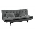 Modern&aacute; obdĺžnikov&aacute; rozkladacia čal&uacute;nen&aacute; trojmiestna sedačka Manchester v tmavo sivej farbe s menčestrov&yacute;m poťahom 190 cm