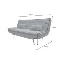 Modern&aacute; obdĺžnikov&aacute; rozkladacia čal&uacute;nen&aacute; trojmiestna sedačka Manchester v tmavo sivej farbe s menčestrov&yacute;m poťahom 190 cm