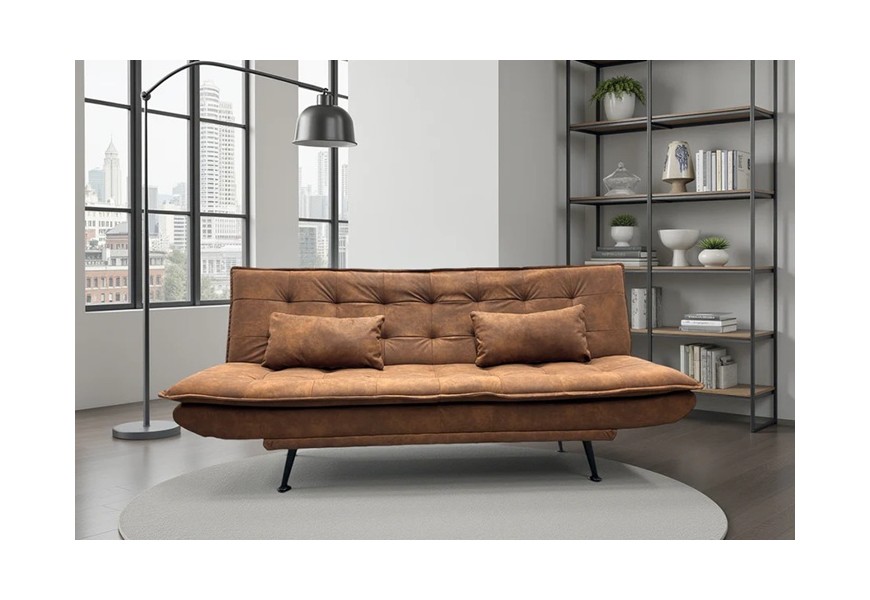 Modern&aacute; hned&aacute; rozkladacia trojmiestna obdĺžnikov&aacute; sedačka Manchester s pre&scaron;&iacute;van&iacute;m s mikrovl&aacute;knov&yacute;m poťahom 190 cm