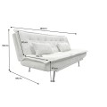 Modern&aacute; biela trojmiestna rozkladacia ženilkov&aacute; sedačka Manchester s dvomi vank&uacute;&scaron;mi s pre&scaron;&iacute;van&iacute;m s čiernymi nožičkami 190 cm