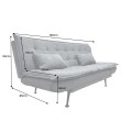 Modern&aacute; trojmiestna rozkladacia sedačka Manchester v sivej farbe s pre&scaron;&iacute;van&iacute;m s dvomi vank&uacute;&scaron;mi s kovov&yacute;mi nožičkami 190 cm