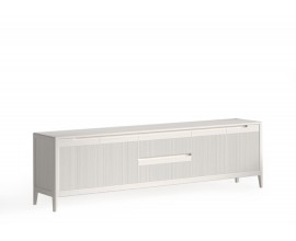 Luxusn&yacute; modern&yacute; &scaron;tvordverov&yacute; TV stol&iacute;k Tallin s vr&uacute;bkovan&yacute;m čelom s mramorovou doskou 231 cm 