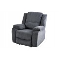 Moderné čalúnené rozkladacie kreslo Phoenix v tmavej sivej farbe s jemným prešívaním a bočnou pákou na zdvihnutie opierky na nohy