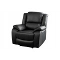 Moderné eko kožené čalúnené kreslo Phoenix v čiernej farbe s bočnou pákou na zdvihnutie opierky