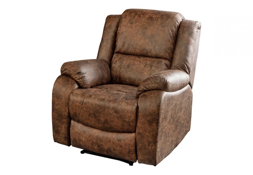 Moderné rozkladacie kino kreslo Phoenix z eko kože v hnedej farbe s výklopnou opierkou na nohy