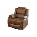Moderné rozkladacie kino kreslo Phoenix z eko kože v hnedej farbe s výklopnou opierkou na nohy