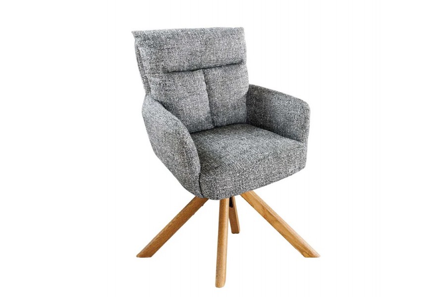 Modern&aacute; otočn&aacute; čal&uacute;nen&aacute; zelen&aacute; jed&aacute;lensk&aacute; stolička Dover s dubovou hnedou podnožou a ženilkov&yacute;m poťahom 92 cm