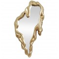 Glamour nástenné závesné zrkadlo Rubia v atypickom tvare s roztopeným dizajnom s plastickým zlatým rámom s lesklým hladkým povrchom