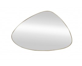 &Scaron;t&yacute;lov&eacute; art deco z&aacute;vesn&eacute; zrkadlo Junisa so zlat&yacute;m tenk&yacute;m r&aacute;mom v atypickom trojuholn&iacute;kovom tvare s obl&yacute;mi rohmi 85 cm