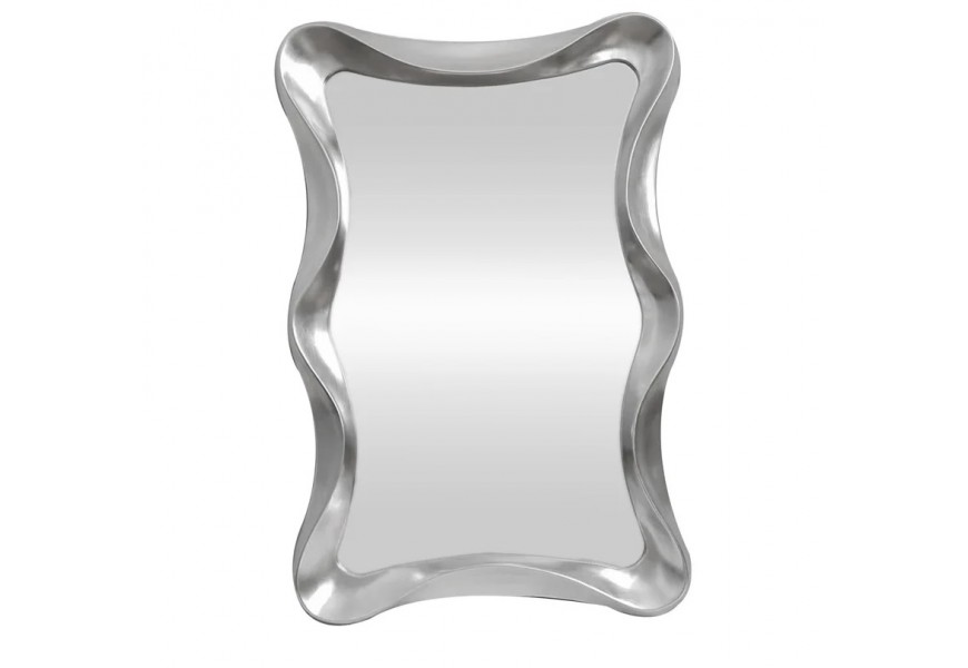 &Scaron;t&yacute;lov&eacute; glamour strieborn&eacute; n&aacute;stenn&eacute; zrkadlo Yraj so zvlnen&yacute;m r&aacute;mom 120 cm