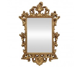 Glamour barokov&eacute; obdĺžnikov&eacute; n&aacute;stenn&eacute; zrkadlo Garin so zlat&yacute;m r&aacute;mom s flor&aacute;lnym mot&iacute;vom 125 cm