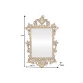 Glamour barokov&eacute; obdĺžnikov&eacute; n&aacute;stenn&eacute; zrkadlo Garin so zlat&yacute;m r&aacute;mom s flor&aacute;lnym mot&iacute;vom 125 cm