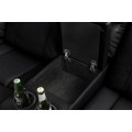 Luxusn&aacute; p&auml;ťmiestna rohov&aacute; čierna eko kožen&aacute; sedačka Phoenix s držiakmi na poh&aacute;re a &uacute;ložn&yacute;m priestorom 270 cm 