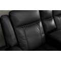 Luxusn&aacute; p&auml;ťmiestna rohov&aacute; čierna eko kožen&aacute; sedačka Phoenix s držiakmi na poh&aacute;re a &uacute;ložn&yacute;m priestorom 270 cm 