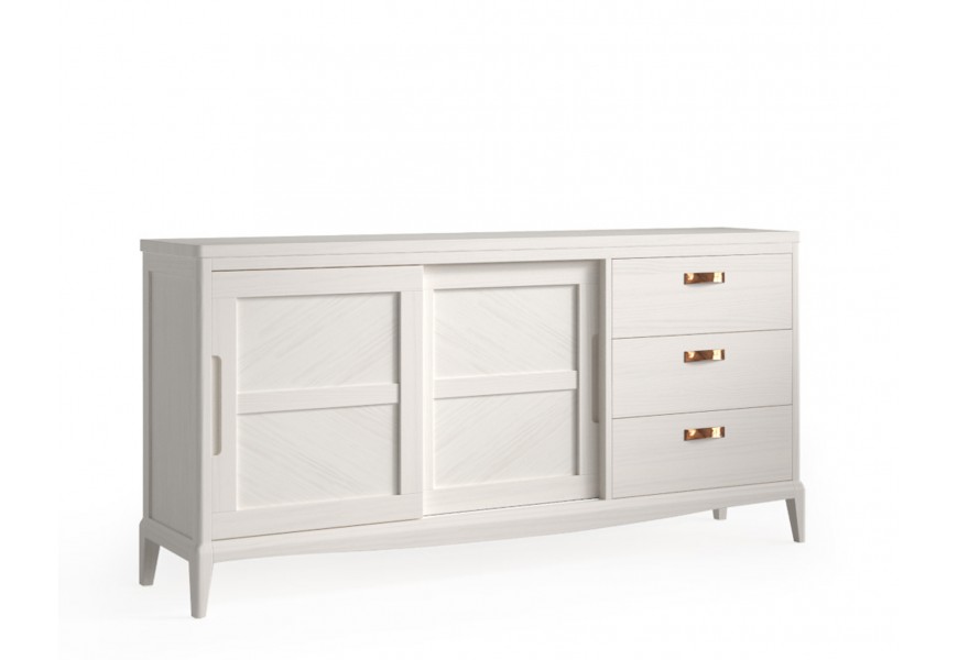 Luxusn&yacute; vidiecky obdĺžnikov&yacute; pr&iacute;born&iacute;k Quebec z mas&iacute;vneho dreva s tromi z&aacute;suvkami a dvomi dvierkami 186 cm