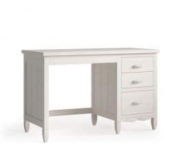 Luxusn&yacute; modern&yacute; rozkladac&iacute; p&iacute;sac&iacute; st&ocirc;l Amberes s tromi z&aacute;suvkami z mas&iacute;vneho dreva a vyrez&aacute;van&yacute;m zdoben&iacute;m 171-200cm