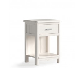 Luxusný moderný nočný stolík Cerdena z masívneho dreva so zásuvkou a otvorenou policou 68 cm