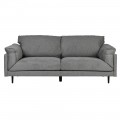 Luxusn&aacute; modern&aacute; čal&uacute;nen&aacute; siv&aacute; trojmiestna sedačka Keria s dvomi obdĺžnikov&yacute;mi vank&uacute;&scaron;mi a kovov&yacute;mi čiernymi nožičkami 220 cm
