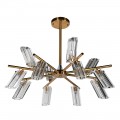 Glamour z&aacute;vesn&yacute; stropn&yacute; luster Kilina v bronzovej farbe z kovu s 12 sklenen&yacute;mi vr&uacute;bkovan&yacute;mi tienidlami 80 cm