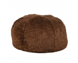 Dizajnov&aacute; taburetka Mimi v okr&uacute;hlom tvare v hnedej farbe s kožu&scaron;inov&yacute;m poťahom