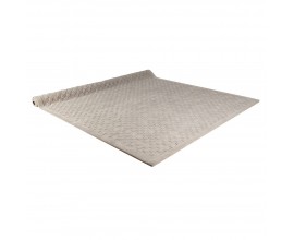 Modern&yacute; elegantn&yacute; obdĺžnikov&yacute; koberec b&eacute;žovej farby Relief zo 100 % novoz&eacute;landskej ovčej vlny s jemn&yacute;m kockovan&yacute;m 3D reli&eacute;fnym vzorom s kr&aacute;tkym a dlh&yacute;m vlasom