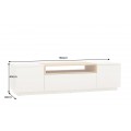 &Scaron;kandin&aacute;vsky obdĺžnikov&yacute; dvojdverov&yacute; TV stol&iacute;k Attica v bielej farbe so z&aacute;suvkou a dubovou hnedou policou 160 cm