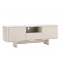 Dizajnov&yacute; art deco dvojdverov&yacute; TV stol&iacute;k Savonia s policou a z&aacute;suvkou v bielej farbe s mramorovou doskou 150 cm