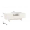 Dizajnov&yacute; art deco dvojdverov&yacute; TV stol&iacute;k Savonia s policou a z&aacute;suvkou v bielej farbe s mramorovou doskou 150 cm