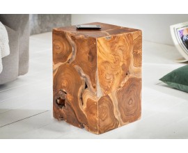 Vidiecky mas&iacute;vny pr&iacute;ručn&yacute; stol&iacute;k Vezelay z teakov&eacute;ho dreva 30cm